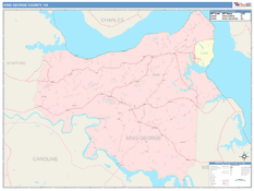 King George County, VA Digital Map Color Cast Style